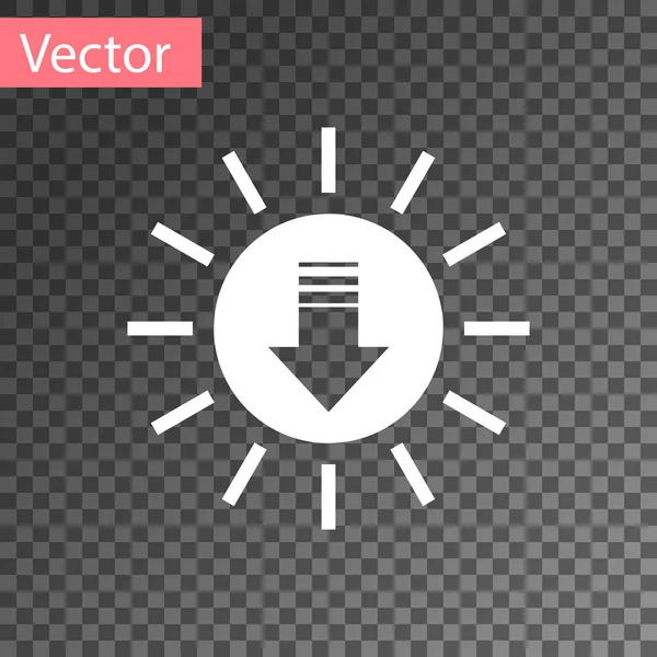 Fehér naplemente ikon elszigetelt átlátszó háttérrel. Vektorillusztráció — Stock Vector