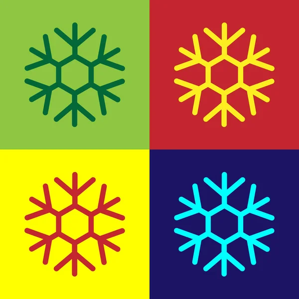 Color Icono Copo Nieve Aislado Fondo Color Ilustración Vectorial — Archivo Imágenes Vectoriales
