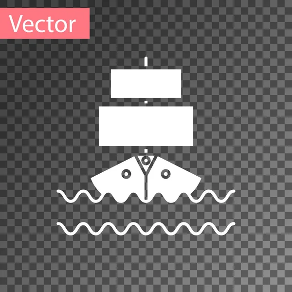 Icono de Barco Blanco aislado sobre fondo transparente. Ilustración vectorial — Vector de stock