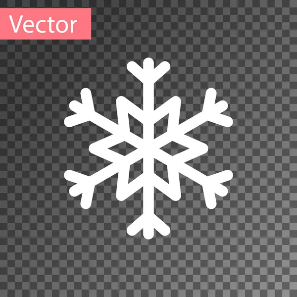 Witte Sneeuwvlok pictogram geïsoleerd op transparante achtergrond. Vector Illustratie — Stockvector