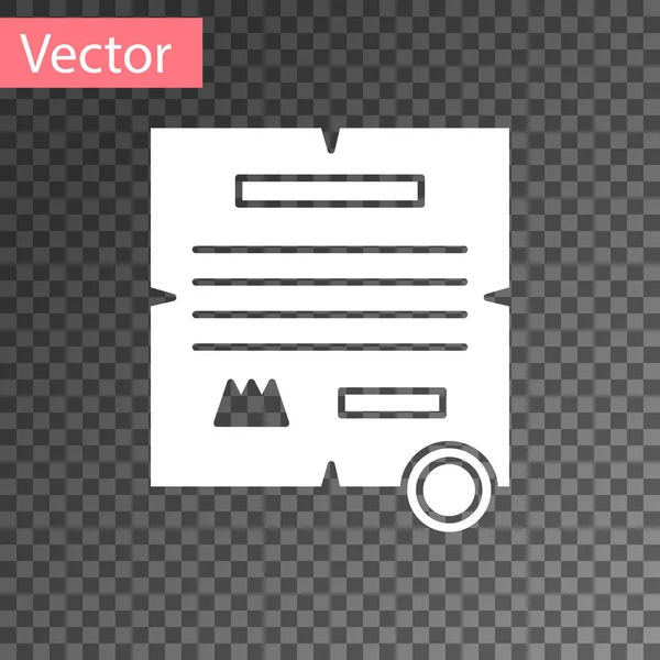 Decreto blanco, papel, pergamino, icono de desplazamiento icono aislado sobre fondo transparente. Ilustración vectorial — Vector de stock