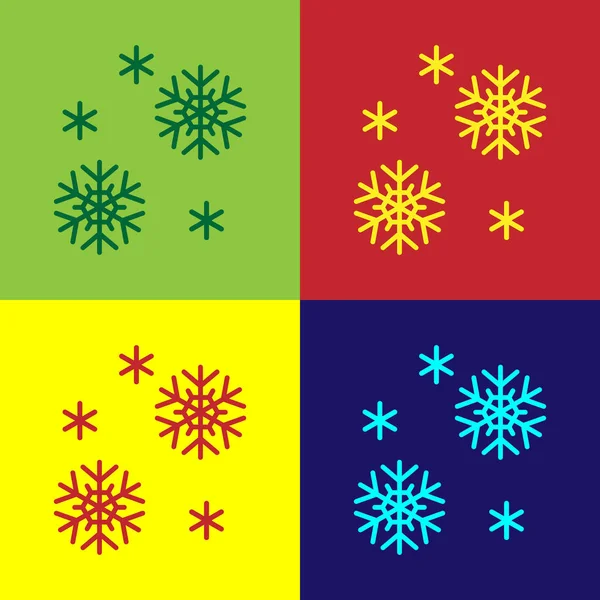 Farbe Schnee Symbol Isoliert Auf Farbigem Hintergrund Vektorillustration — Stockvektor