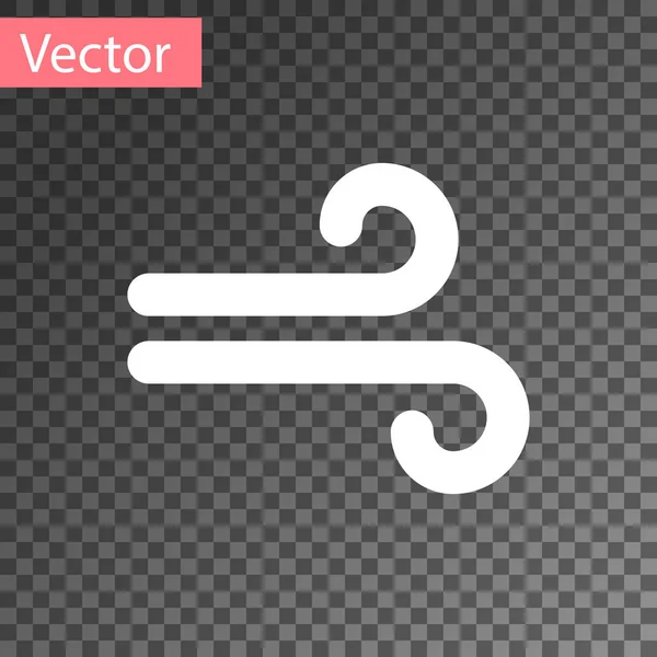 Weißes Wind Symbol isoliert auf transparentem Hintergrund. Windiges Wetter. Vektorillustration — Stockvektor