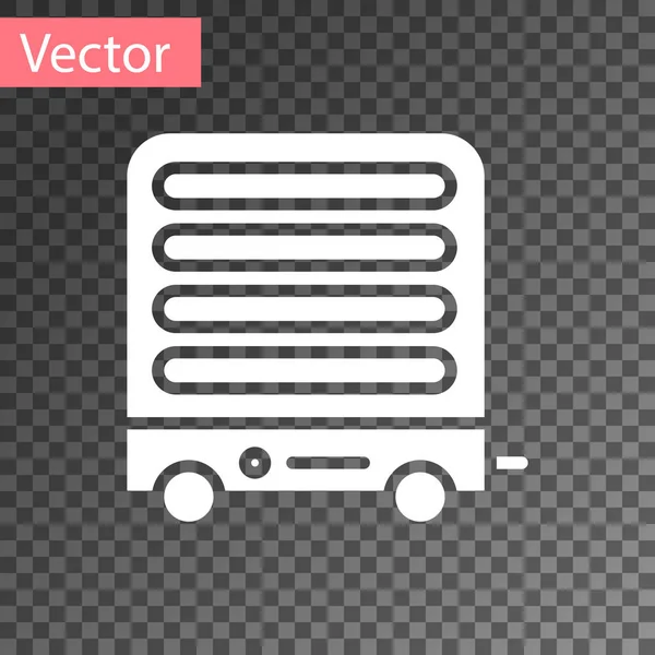 Ícone de aquecedor elétrico branco isolado em fundo transparente. Aquecedor de piso infravermelho com controle remoto. Controle do clima da casa. Ilustração vetorial — Vetor de Stock