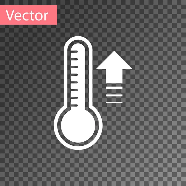 Белый метеорологический термометр, измеряющий тепло и холод, изолированный на прозрачном фоне. Термометр показывает жаркую или холодную погоду. Векторная миграция — стоковый вектор
