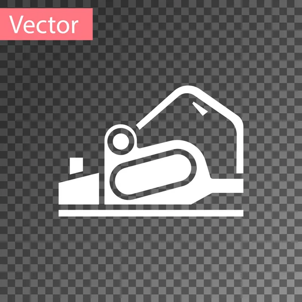 Vit Elektrisk hyvel verktyg ikon isolerad på transparent bakgrund. Vektor Illustration — Stock vektor