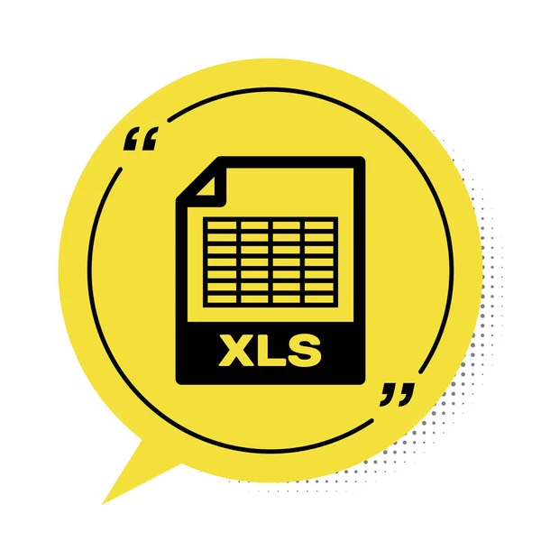 Black Xls File Document Herunterladen Xls Taste Symbol Isoliert Auf — Stockvektor