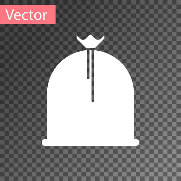 Weißer Piratensack, isoliert auf transparentem Hintergrund. Vektorillustration — Stockvektor