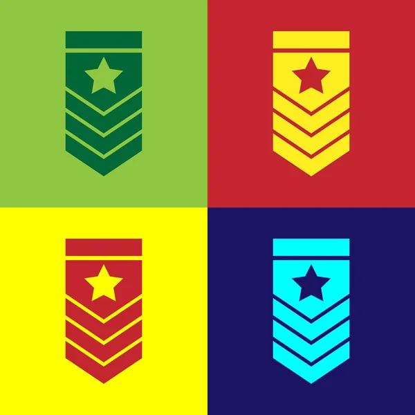 Icono Color Chevron Aislado Sobre Fondo Color Signo Placa Militar — Vector de stock