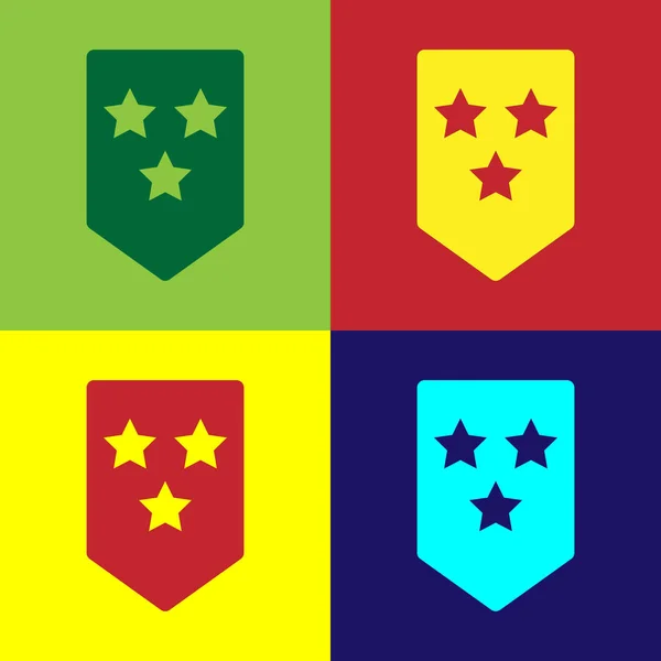 Ikona Barevného Symbolu Izolovaná Pozadí Barvy Vojenský Odznak Vektorová Ilustrace — Stockový vektor