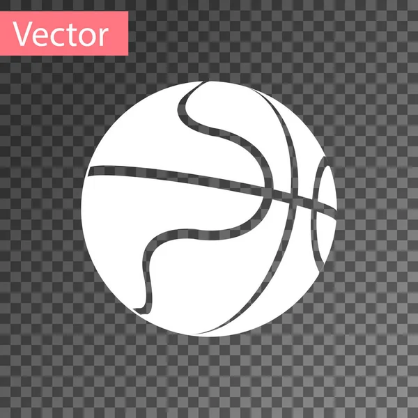 Pictograma albă de baschet izolată pe fundal transparent. Simbolul sportului. Vector Illustration — Vector de stoc