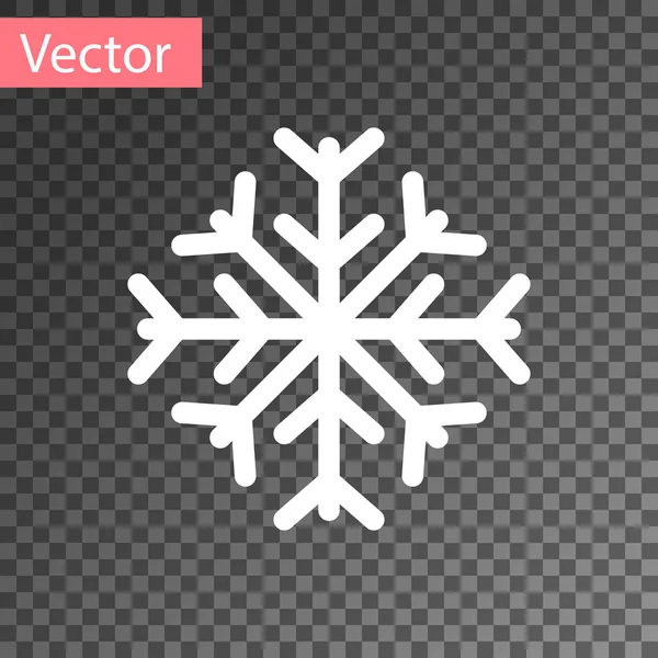 Icono de copo de nieve blanco aislado sobre fondo transparente. Ilustración vectorial — Vector de stock