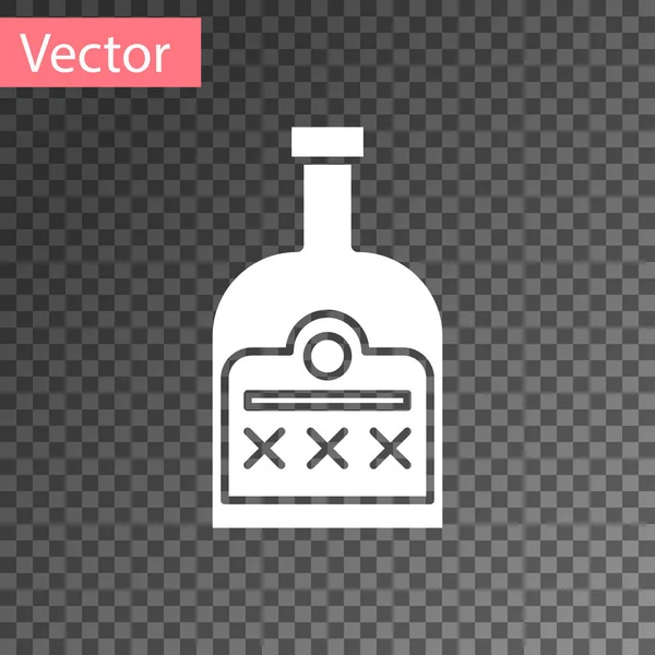 Weißer Alkohol Drink Rum Flasche Symbol isoliert auf transparentem Hintergrund. Vektorillustration — Stockvektor