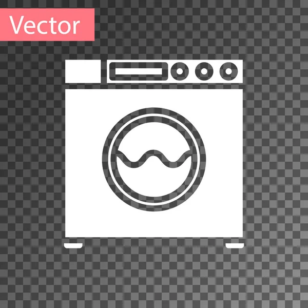 Icono de Arandela Blanca aislado sobre fondo transparente. Icono de lavadora. Lavadora de ropa - lavadora. Símbolo de electrodomésticos. Ilustración vectorial — Vector de stock