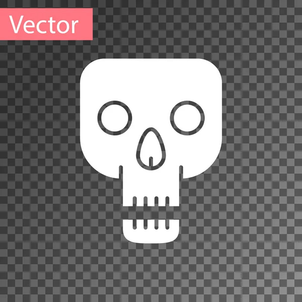 Icono de White Skull aislado sobre fondo transparente. Feliz fiesta de Halloween. Ilustración vectorial — Vector de stock