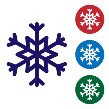 Mavi Kar Tanesi simgesi beyaz arkaplanda izole edildi. Renk simgelerini daire düğmelerine ayır. Vektör İllüstrasyonu