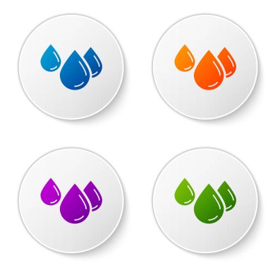 Renkli Su Damlası simgesi beyaz arkaplanda izole edildi. Simgeleri daire düğmelerine ayır. Vektör İllüstrasyonu