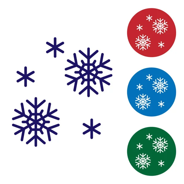 Mavi Kar simgesi beyaz arkaplanda izole edildi. Renk simgelerini daire düğmelerine ayır. Vektör İllüstrasyonu — Stok Vektör