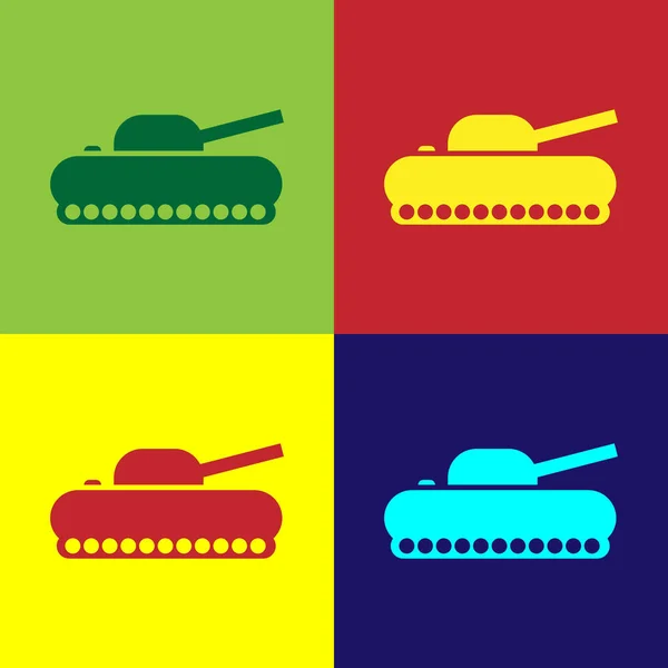 Χρώμα Στρατιωτική Δεξαμενή Εικονίδιο Απομονώνονται Στο Φόντο Χρώμα Εικονογράφηση Διανύσματος — Διανυσματικό Αρχείο
