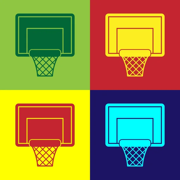 Ícone Backboard Basquete Cor Isolado Fundo Cor Ilustração Vetorial — Vetor de Stock