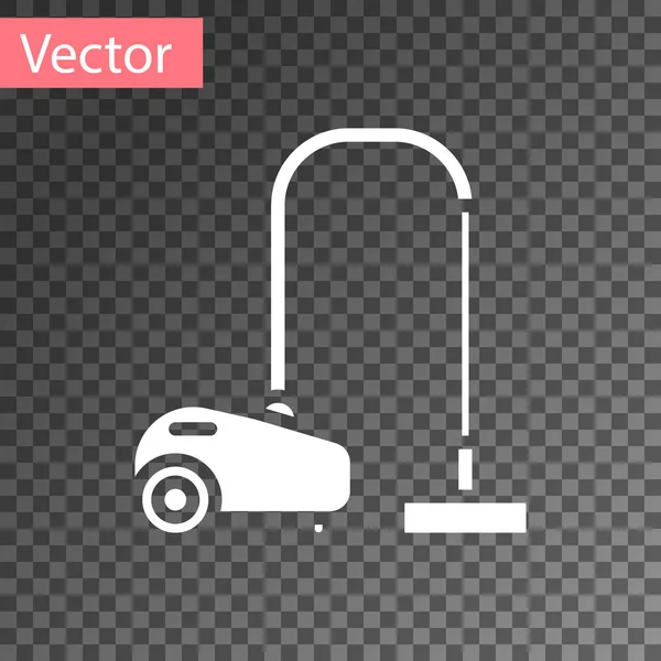 Ícone de aspirador branco isolado em fundo transparente. Ilustração vetorial — Vetor de Stock