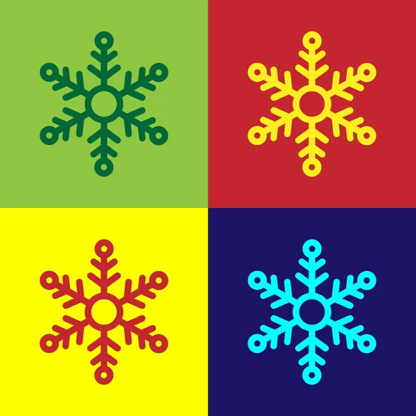 Color Snowflake Icon Isolated Color Background Vector Illustration — Stock Vector