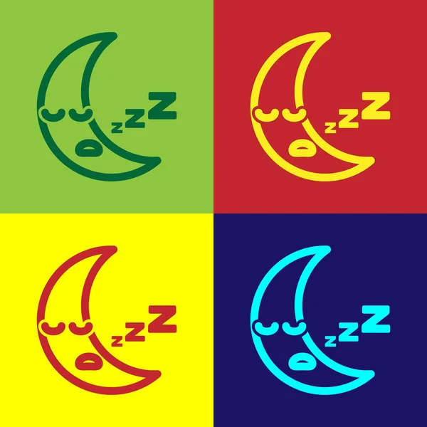 Icono Color Luna Aislado Sobre Fondo Color Señal Noche Nublada — Archivo Imágenes Vectoriales