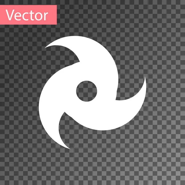 Icona Tornado bianca isolata su sfondo trasparente. Ciclone, turbine, imbuto tempesta, vento uragano o icona meteo twister. Illustrazione vettoriale — Vettoriale Stock