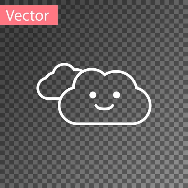 White Cloud icon isolated on transparent background. Vector Illustration — Stock Vector