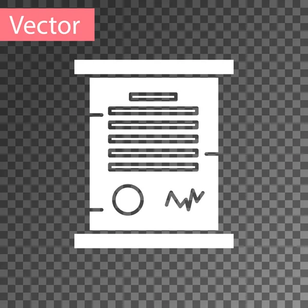 White Decree, paper, parchment, scroll icon icon isolated on transparent background. Vector Illustration — Stock Vector