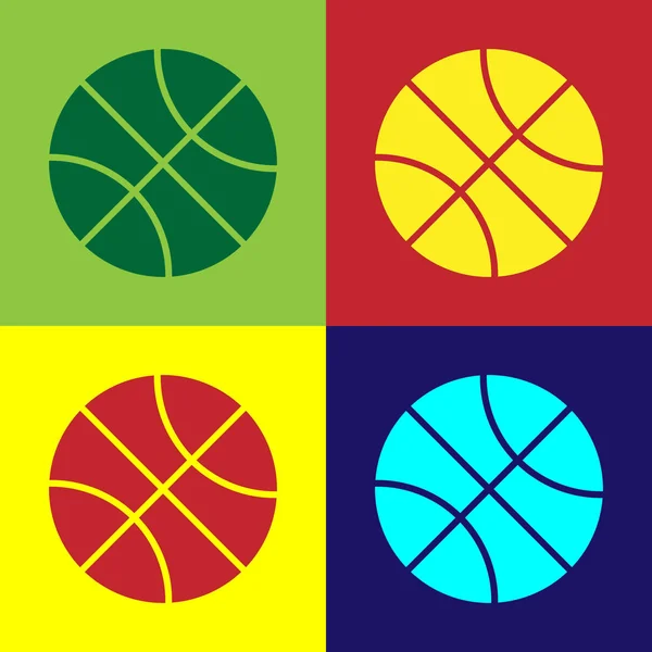 Cor Ícone Bola Basquete Isolado Fundo Cor Símbolo Desportivo Ilustração — Vetor de Stock