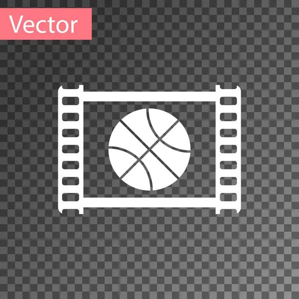 Иконка белого игрового видео выделена на прозрачном фоне. Векторная миграция — стоковый вектор