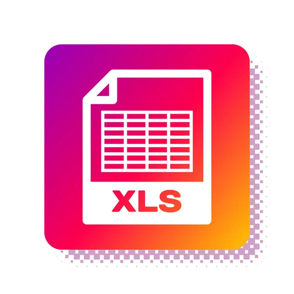 Weiße xls-Datei Dokument. herunterladen xls Taste Symbol isoliert auf weißem Hintergrund. Excel-Dateisymbol. quadratische Farbtaste. Vektorillustration — Stockvektor