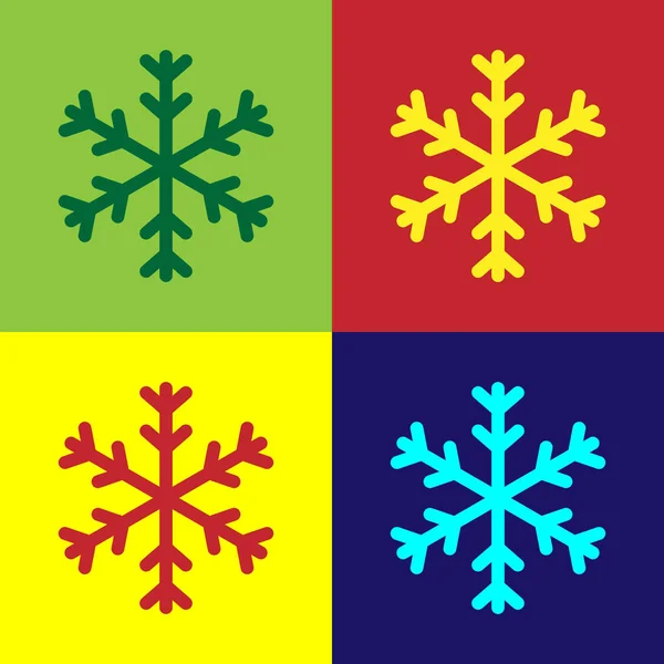 Color Snowflake Icon Isolated Color Background Vector Illustration — Stock Vector