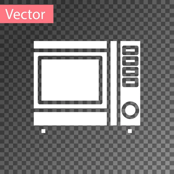 Icono del horno de microondas blanco aislado sobre fondo transparente. Icono de electrodomésticos. Ilustración vectorial — Vector de stock