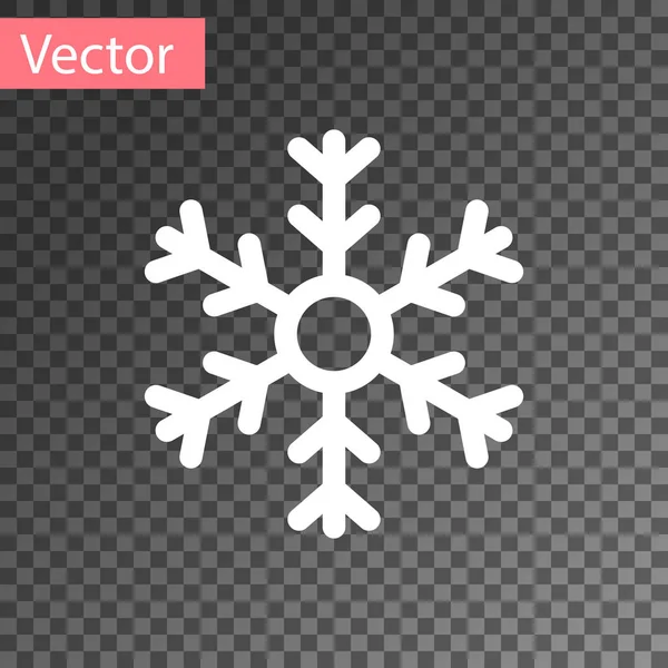 Ícone de floco de neve branco isolado em fundo transparente. Ilustração vetorial — Vetor de Stock