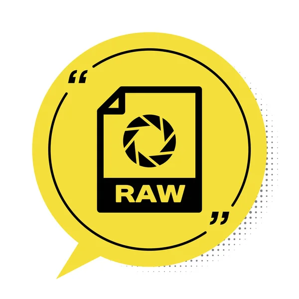 Documento Archivo Raw Negro Descargar Icono Botón Crudo Aislado Sobre — Archivo Imágenes Vectoriales