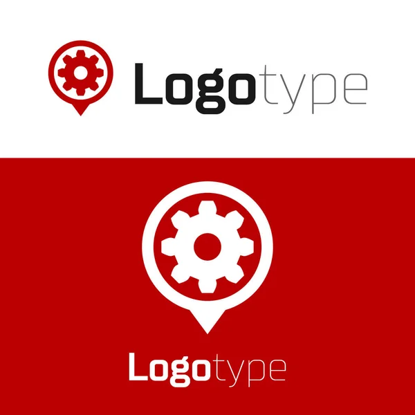 Red Setting icon isolated on white background. Tools, service, cog, gear, cogwheel sign. Logo design template element. Vector Illustration — Stock Vector