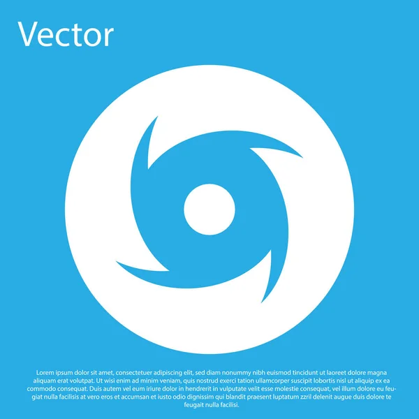Icône Tornade Bleue Isolée Sur Fond Bleu Cyclone Tourbillon Entonnoir — Image vectorielle