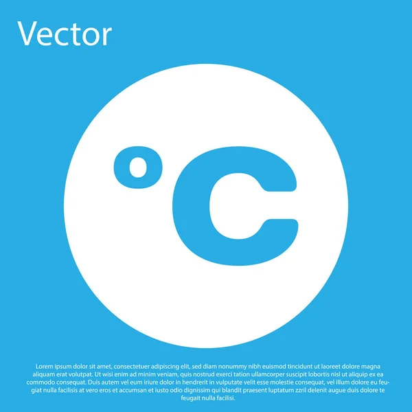 Blaues Celsius Symbol Isoliert Auf Blauem Hintergrund Weißer Kreis Knopf — Stockvektor
