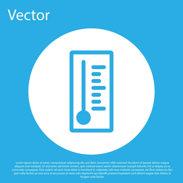 Blue Meteorology Thermometer Measuring Heat Cold Icon Isolated Blue Background — Stock Vector