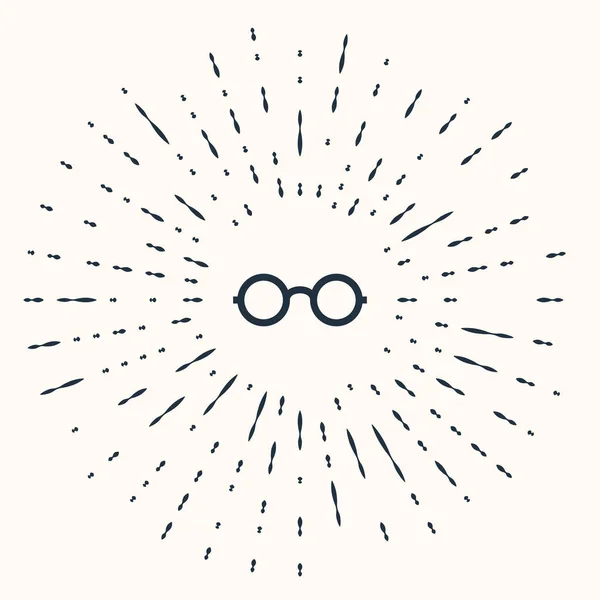 Ícone Óculos Cinza Isolado Fundo Bege Símbolo Quadro Óculos Pontos —  Vetores de Stock