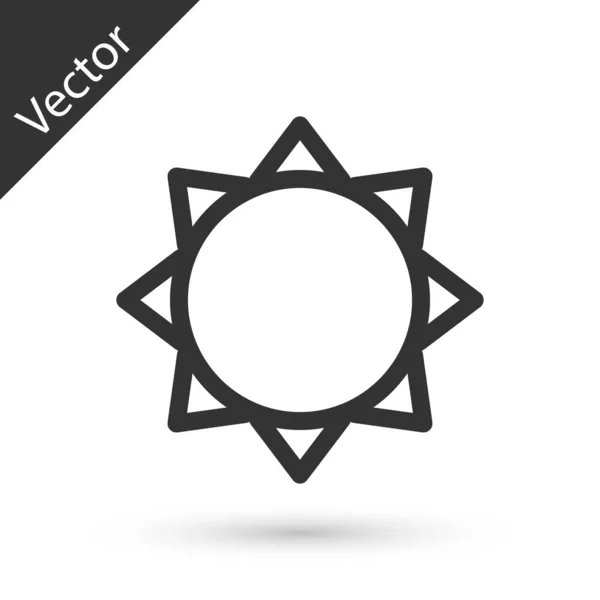 Icono Sol Gris Aislado Sobre Fondo Blanco Ilustración Vectorial — Vector de stock