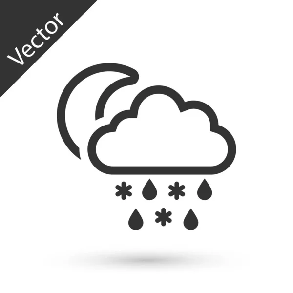 Grey Cloud Snow Rain Icon Isolated White Background Weather Icon — Stock Vector