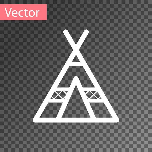 Bílý Stan Ikona Izolované Průhledném Pozadí Kempingový Symbol Vektorová Ilustrace — Stockový vektor