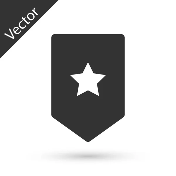 Icono Gris Chevron Aislado Sobre Fondo Blanco Signo Placa Militar — Vector de stock