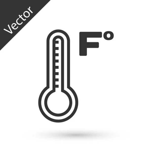 Termômetro Meteorologia Cinza Medindo Calor Ícone Frio Isolado Fundo Branco — Vetor de Stock