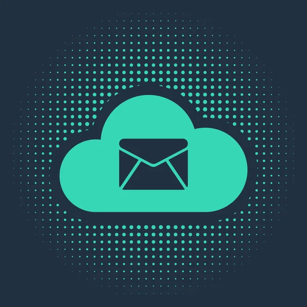 Grünes Cloud Mailserver Symbol Isoliert Auf Blauem Hintergrund Cloud Server — Stockvektor