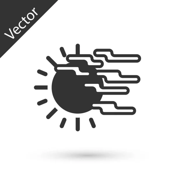 Icono Niebla Gris Sol Aislado Sobre Fondo Blanco Ilustración Vectorial — Vector de stock