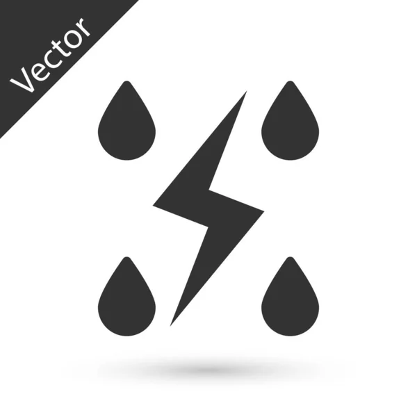 Icono Tormenta Gris Aislado Sobre Fondo Blanco Señal Caída Relámpago — Vector de stock